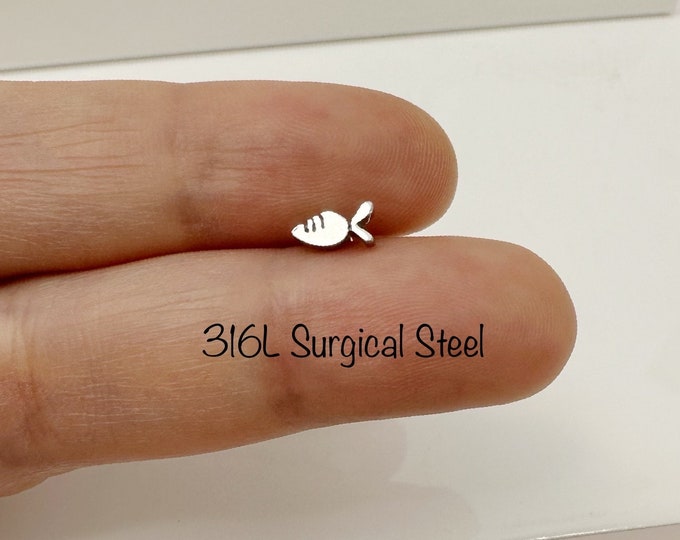 16g Sweet Carrot piercing (Single), 316L Surgical steel cartilage helix piercing