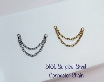 316L Surgical Steel Chain connector for Cartilage, Helix, Conch, Nose