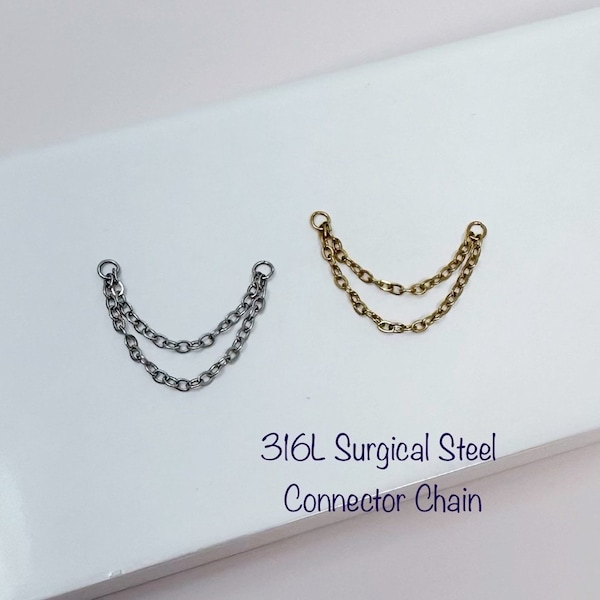 316L Surgical Steel Chain connector for Cartilage, Helix, Conch, Nose