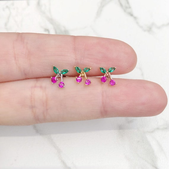 Tiny Cherry Piercing Tragus Piercing Cartilage Tragus Etsy