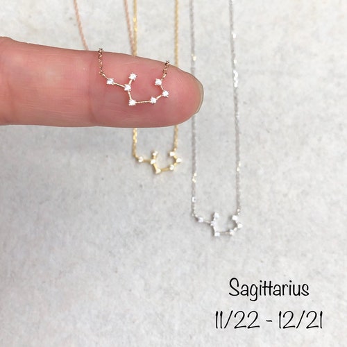 Sagittarius constellation necklace silver Clearance