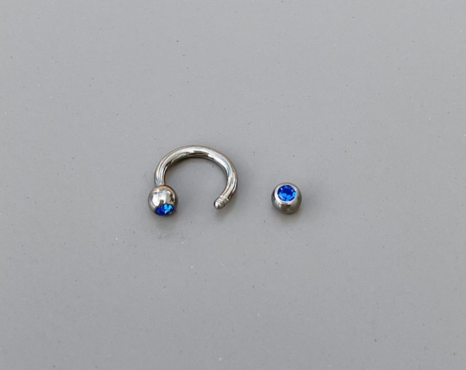 16g Tiny 6mm/7mm/8mm/9mm/10mm  CZ Horseshoe Grade Solid Titanium, Titanium 6AL-4V-ELI ASTM F -136