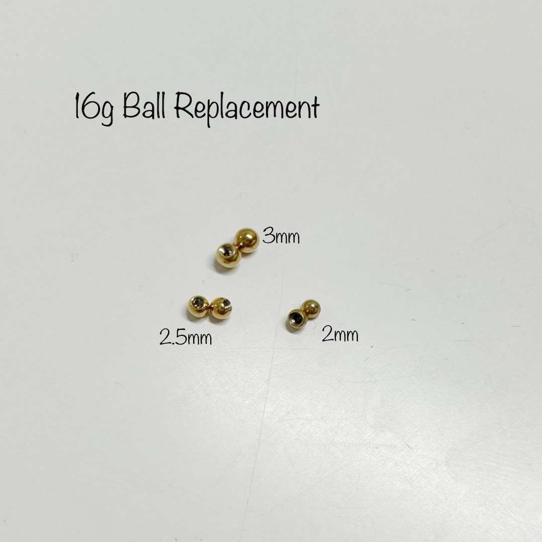 16g Replacement Balls for an Externally Threaded Piercings, FOR Barbell