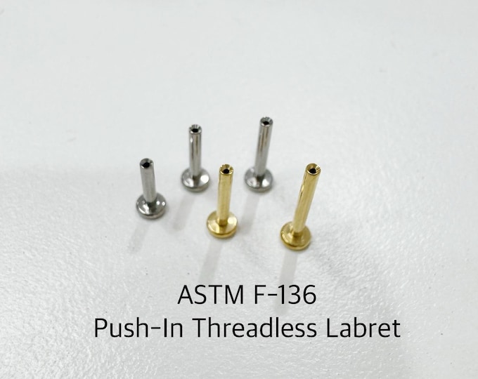20g/18g/16g  3mm Disc Implant Grade Titanium Threadless Push-In Labret Replacement