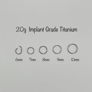 20g Seamless Hinged Clicker, ASTM F136 Titanium Segment Ring, Helix Hoop