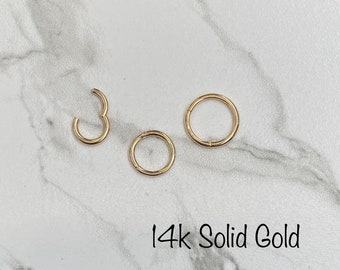 20 g, 18 g, 14 carats, cerceau segmenté clicker sans fin en or massif (simple) 6 mm 7 mm 8 mm 9 mm 10 mm Cartilage à charnière Huggie tour de conque Daith Helix Tragus