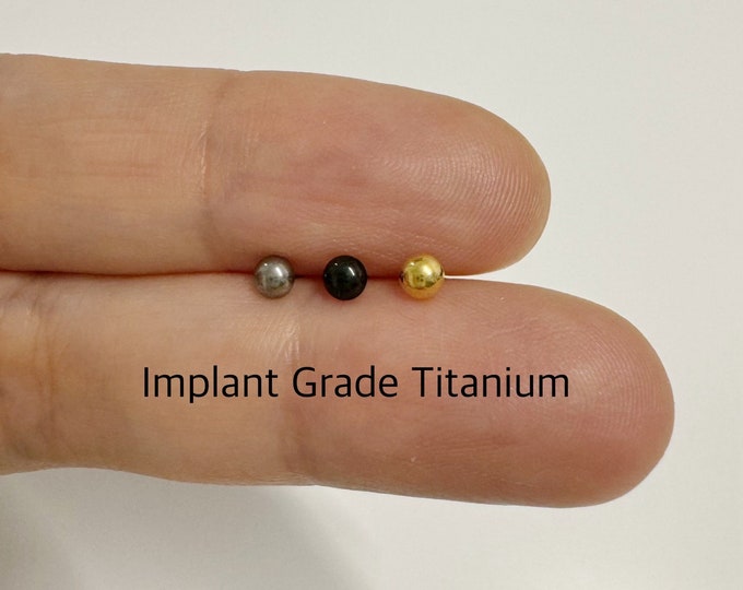 20g 18g 16g Dome Shaped Push In Titanium Labret, ASTM F-136 Implant Grade Titanium