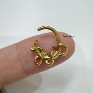 16g Snake Hinged Segment Hoop 316L Surgical Steel, Daith, Septum hoop