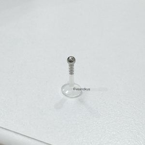 Silver Ball Bioflex Labret: 16g Tragus, Cartilage, Helix Piercing