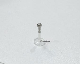 Labret Bioflex Silver Ball : 16 g Tragus, Cartilage, Piercing Helix