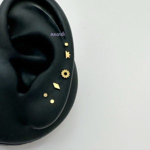 Teeny Tiny 1,5mm Dot Threadless Push-In Labret, Micro Dot Piercing für Knorpel, Helix, Tragus Piercing