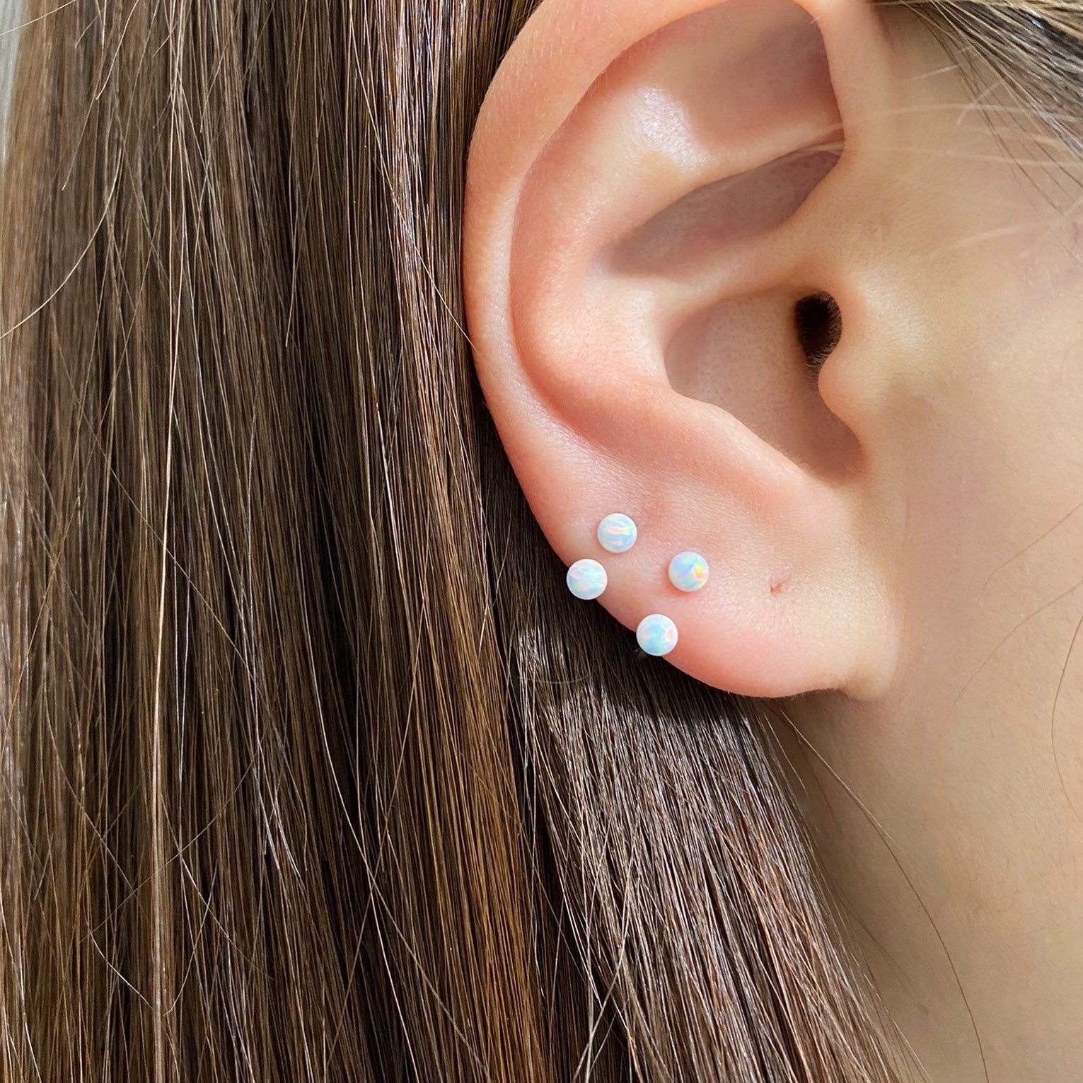 20g 18g 16g Opal Horseshoe Barbell Piercing single 6mm 8mm 10mm