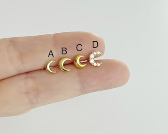 16g Crescent Moon Cartilage Piercing: Surgical Steel Helix Tragus