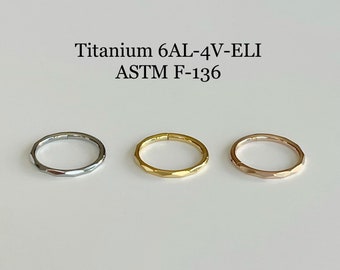 16g Implant Grade Titanium Hinged Segment with Faceted Side Clicker, ASTM F-136 Titanium Segment Ring, Helix Hoop, Nose