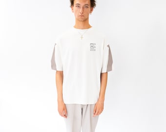 PSA-T-Shirt – Hochwertige 280 GSM-Baumwolle, überschnittene Schultern, Stickerei vorne und grafischer Druck hinten – Unisex-T-Shirt mit lockerer Passform