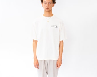LWTN Logo T-Shirt – Oversized Streetwear T-Shirt – 280 GSM Baumwolljersey, überschnittene Schultern, gesticktes Logo und grafischer Rückendruck