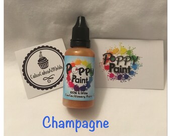 Champagne Poppy Paint Chocolate Fondant Gumpaste