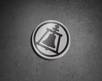 HBC Raincross Brushed Aluminum Circle Sticker 2.5"