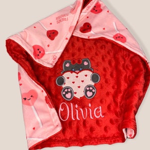 Lollipop Lovey Blanket, Valentines Baby Lovey, Security Baby Blanket, Pink Lovie, Girl Lovey, Baby Gift, Lovie For Baby, Personalized Lovey