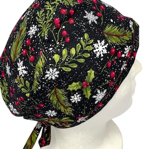Christmas Scrub Cap, Men’s Surgical Scrub Cap, Tie Back Scrub Cap, Unisex Scrub Cap