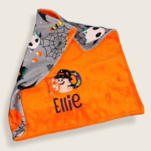 Halloween Lovey Blanket, Minky Lovey Blanket, Security Baby Blanket, Boy/Girl Lovey, Baby Gift, Personalized Lovey