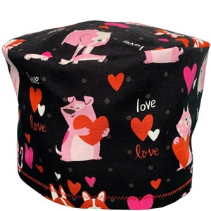 Valentine’s Day Scrub Cap, Dogs And Cats Scrub Cap, Surgical Scrub Cap