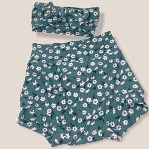 Floral Bummies, Bummies and Bow Set, Bummies For Girls, Girl Shorts