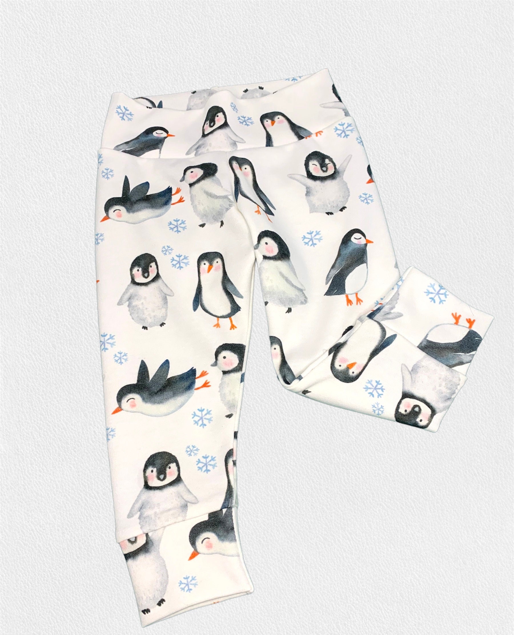 Penguin Leggings, Organic Cotton Knit Leggings, Girl Leggings, Penguin Baby Clothes, Winter Baby Leggings, Boy Baby Legging