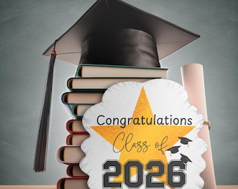 Graduation Class of 2026 Pillow Stars Home Decor School Event