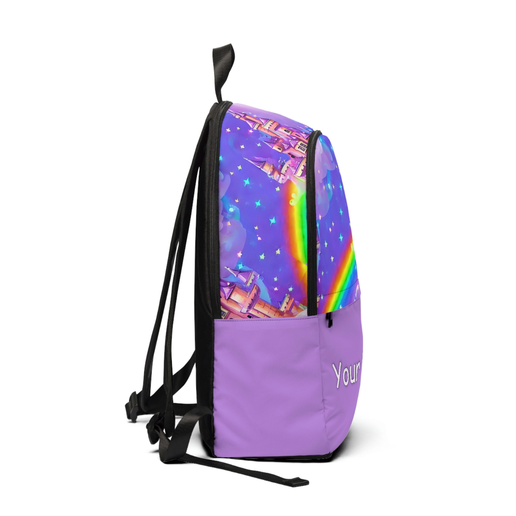 Personalized Princess Magic Castle Rainbow Custom Name School Backpack