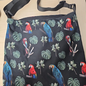 Tropical Bird Adjustable Strap Shopping Tote Abstract Art Shoulder HandBag
