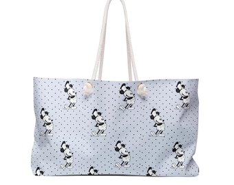 Vintage Mickey Mouse Weekender Bag, Steamboat Willie Polka Dot Shopper Tote