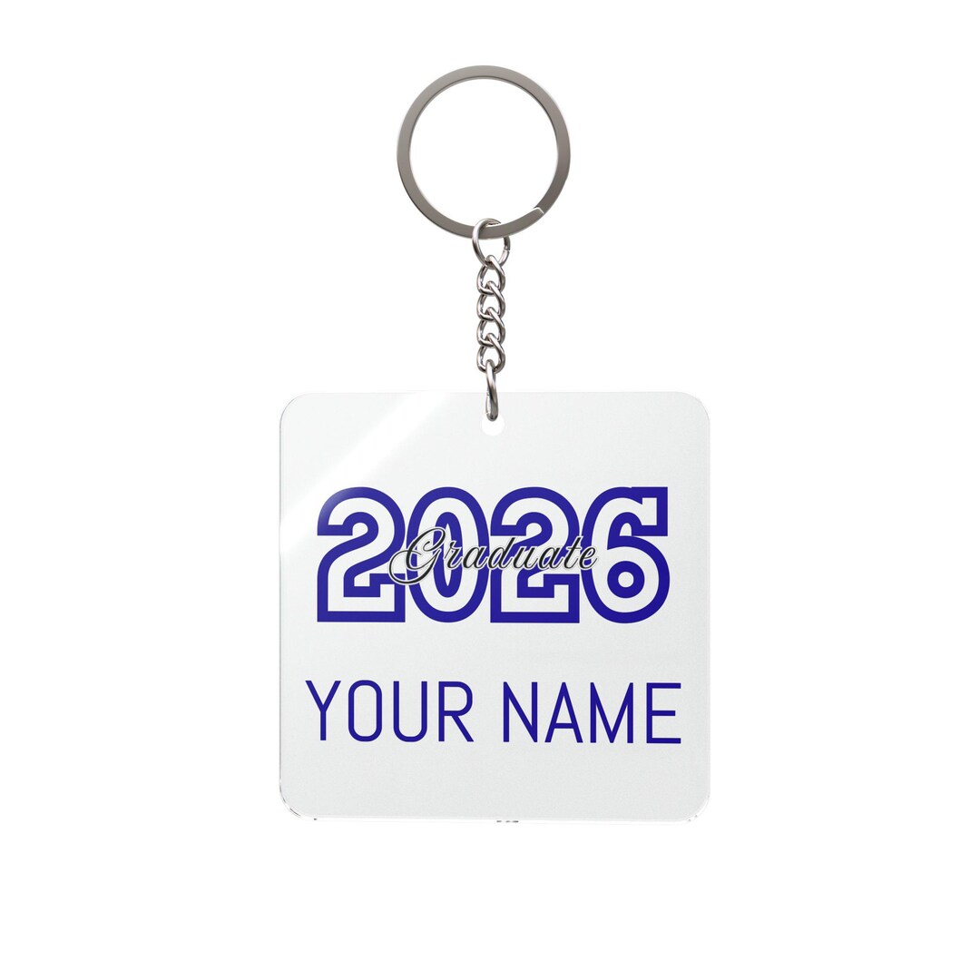 Graduation Class of 2026 Personalized Gift Square Keychain Funny ...