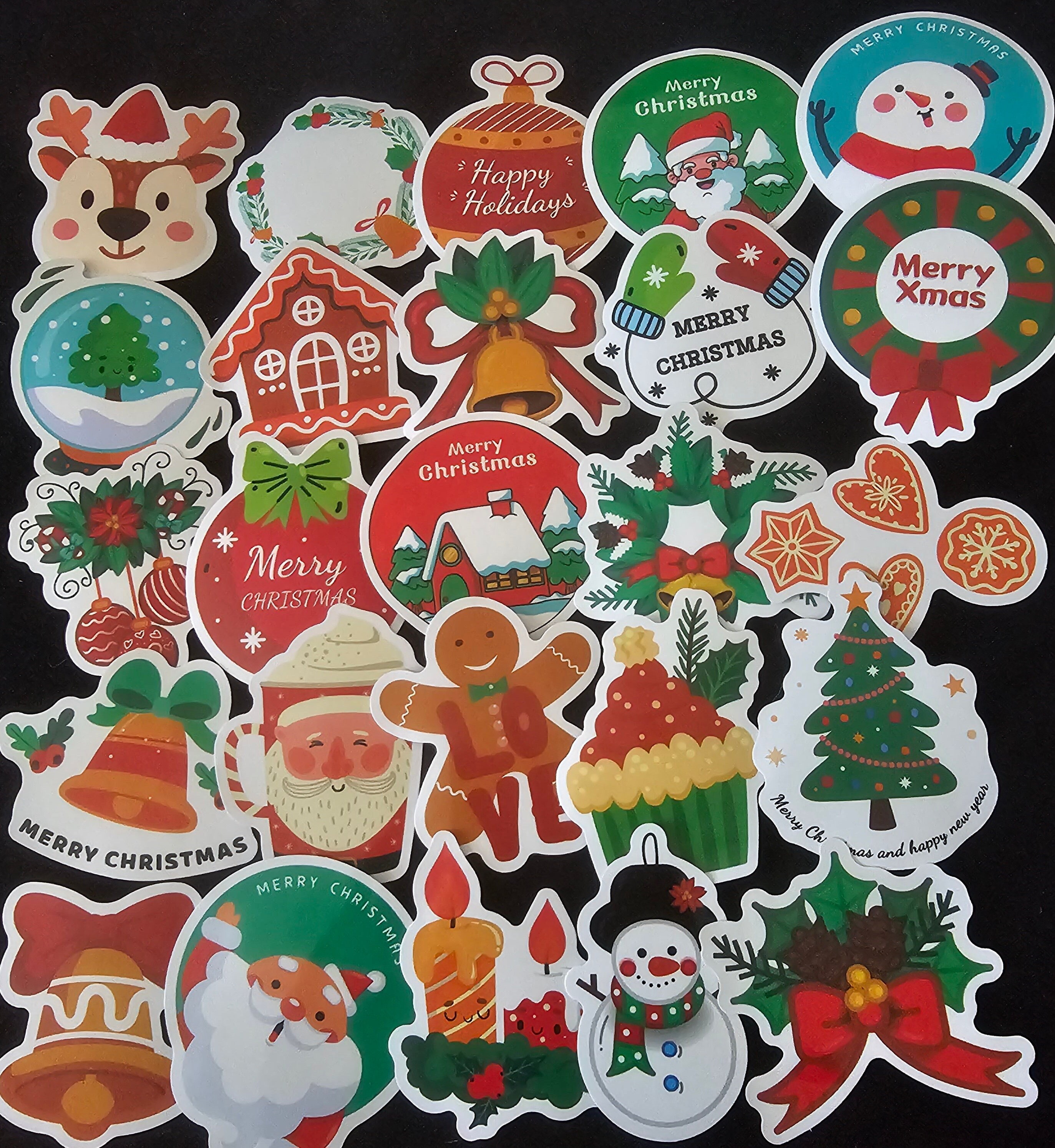 thumbnail image 2 of 48 Pcs Gingerbread Man Christmas Envelope Seals | 1.2 Inch Round Stickers Labels 2 of 3
