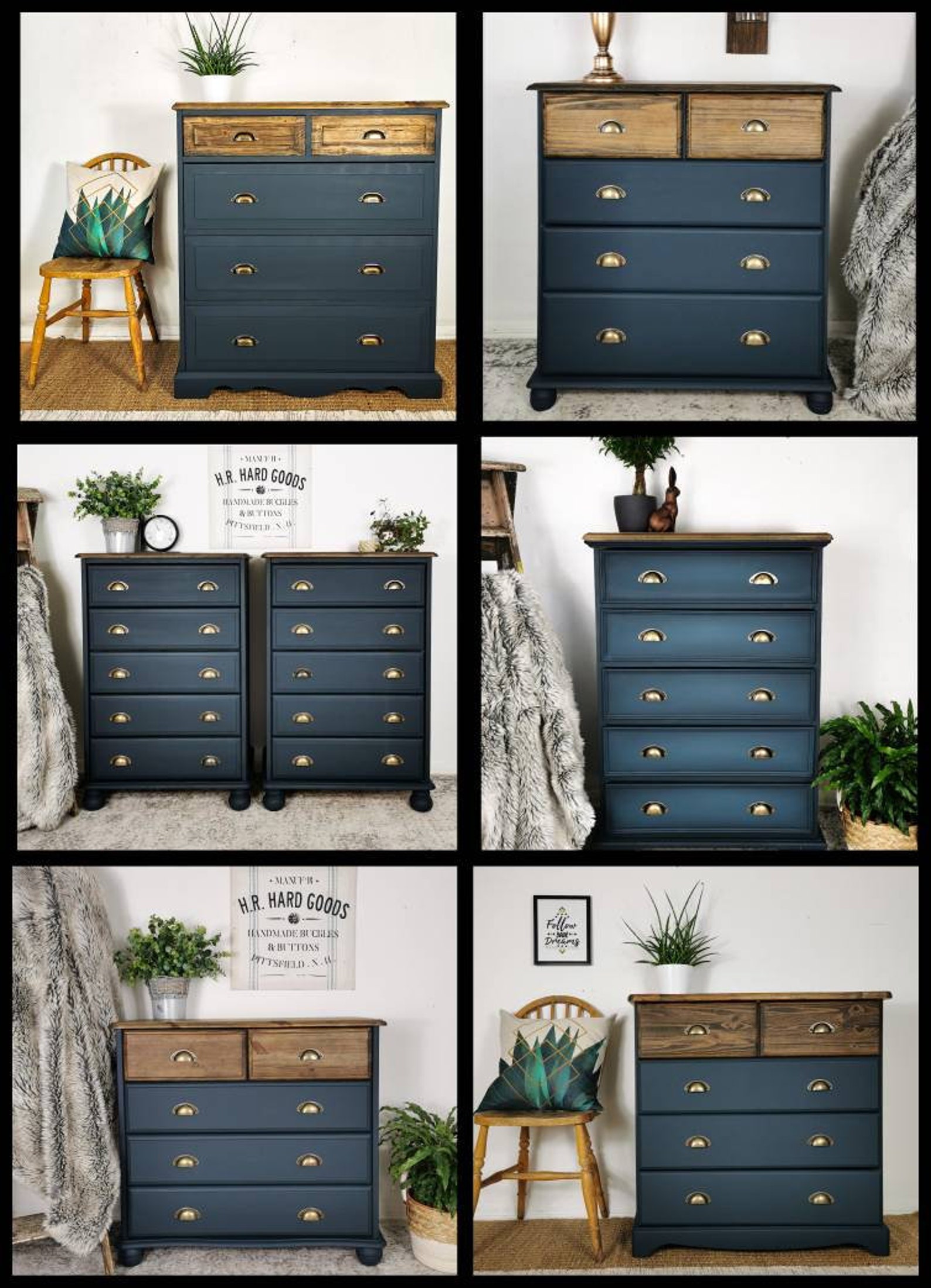 Made to Order Navy Blue Chest of Drawers classic / stylish / Etsy