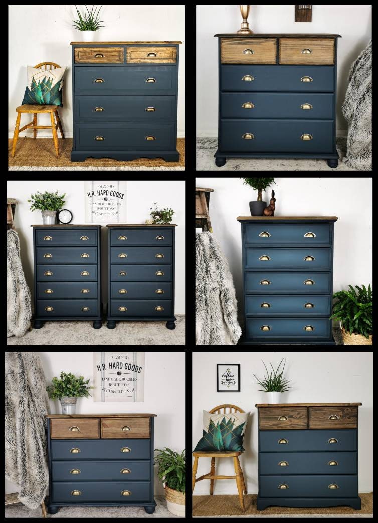Made to Order Navy Blue Chest of Drawers classic / stylish / Etsy