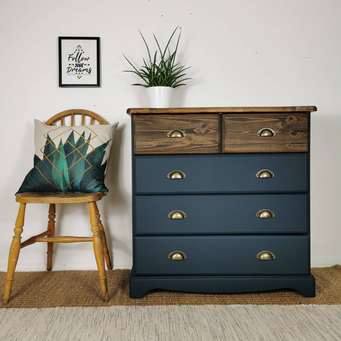 Made to Order Navy Blue Chest of Drawers classic / stylish / Etsy