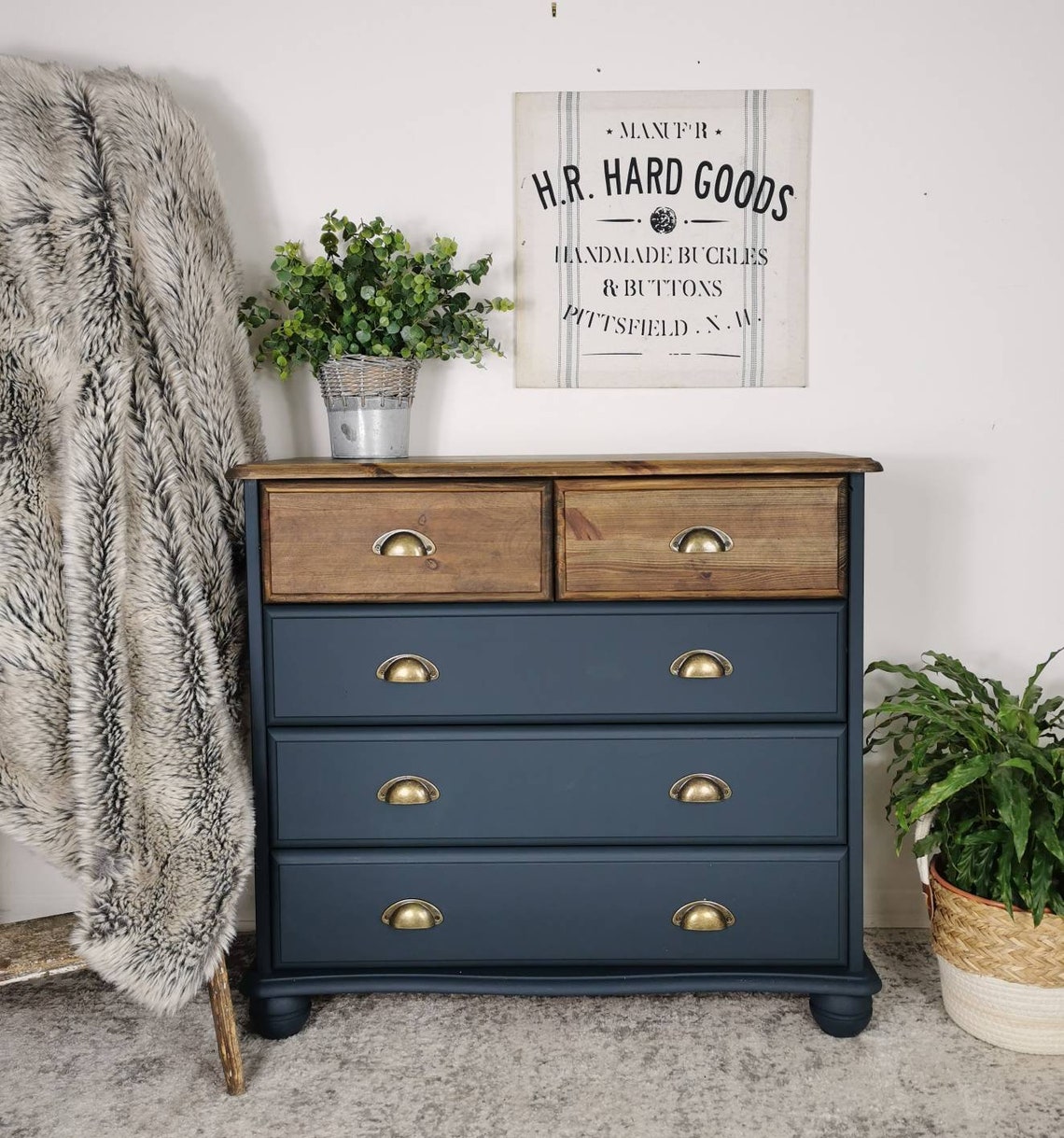 Made to Order Navy Blue Chest of Drawers classic / stylish / Etsy