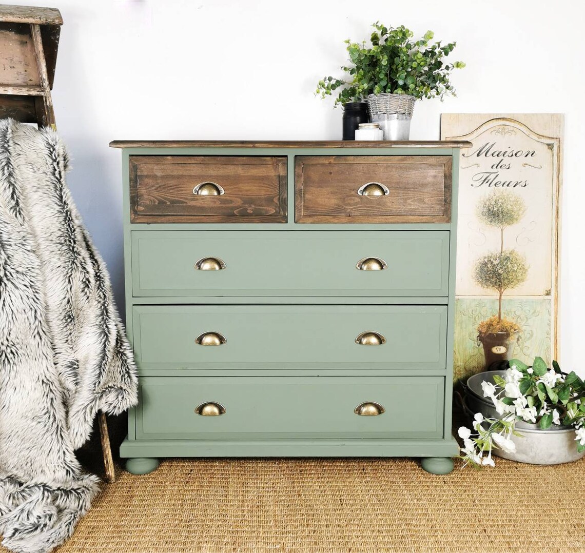 Made to Order Sage Green Chest of Drawers country / Etsy