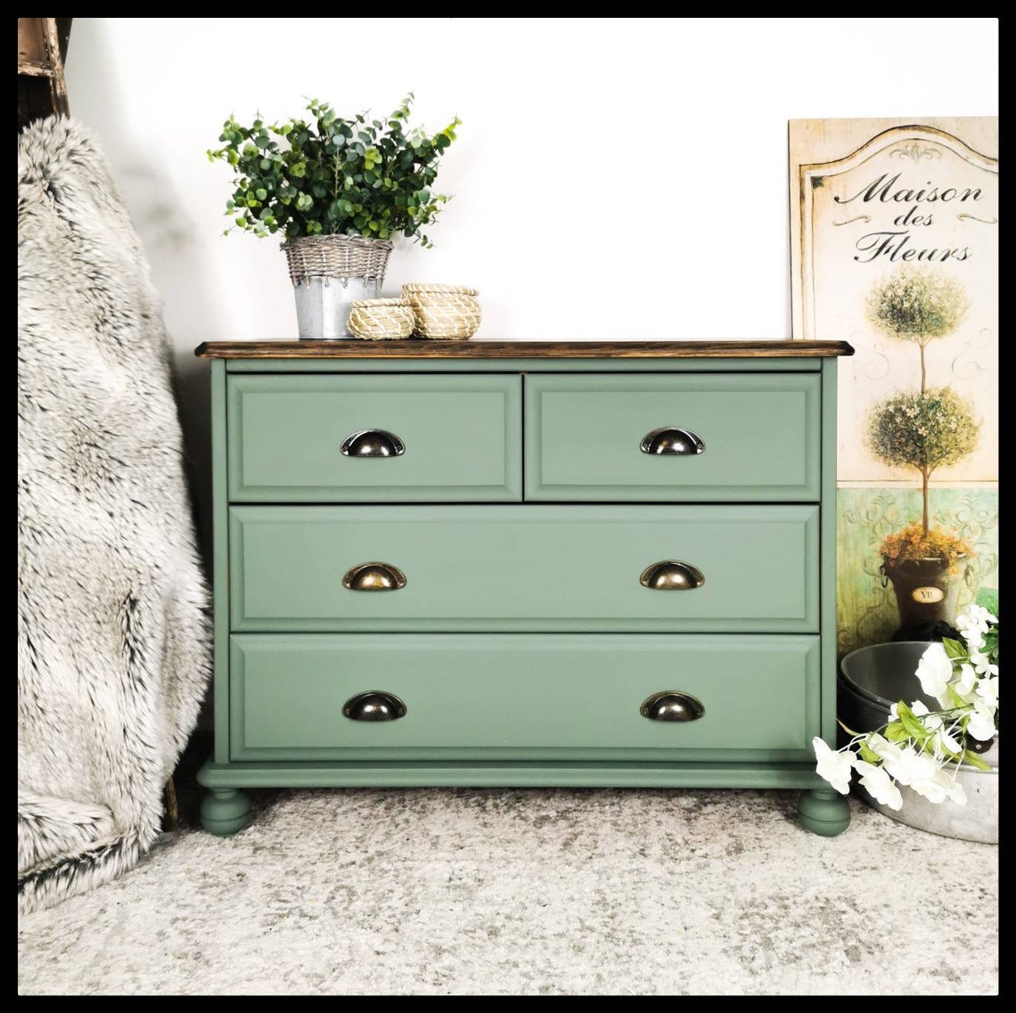 Made to Order Sage Green Chest of Drawers country / Etsy