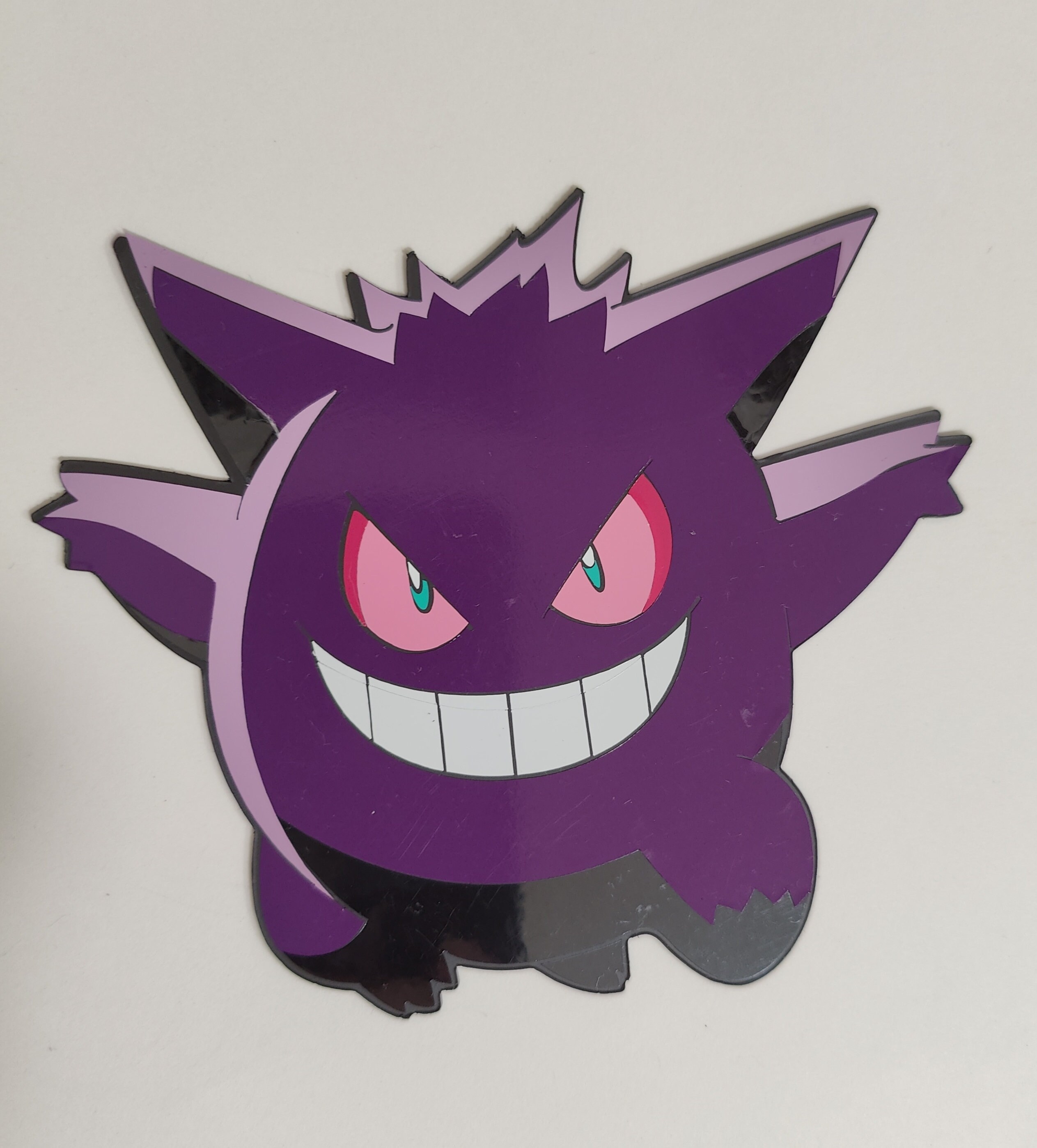 Pokemon Evil Gengar Smiling Face Reflective Decorative StickersHorror  Expression Stickers on Car RearWindshield Waterproof Funny