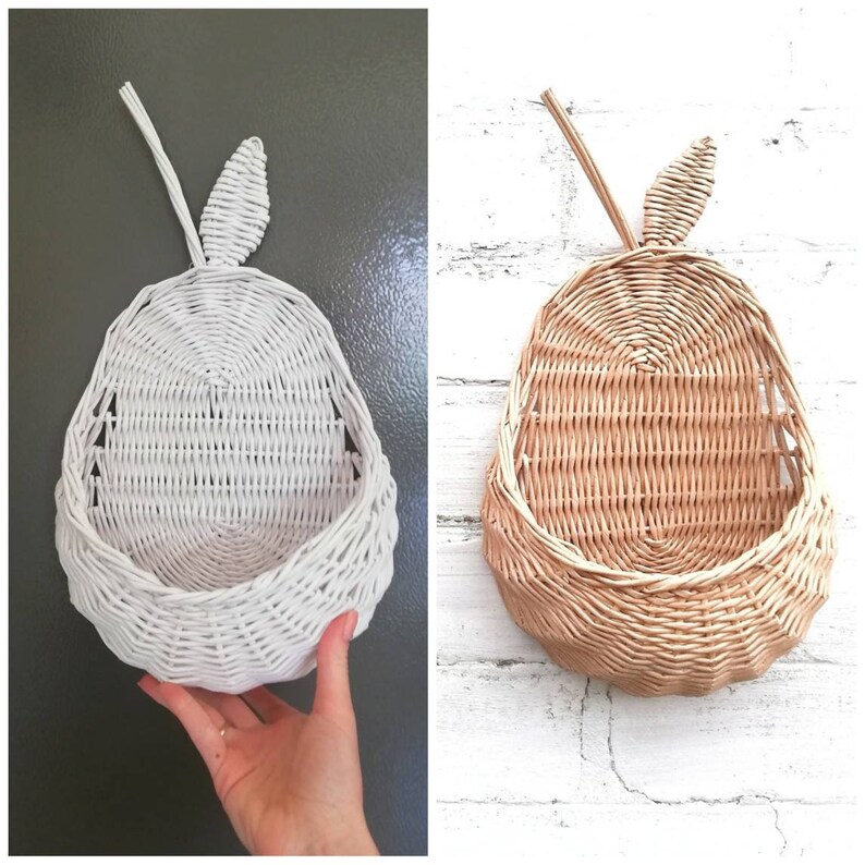 Wicker Wall Basket Set Hanging Baskets Eco Friendly Nursery Etsy