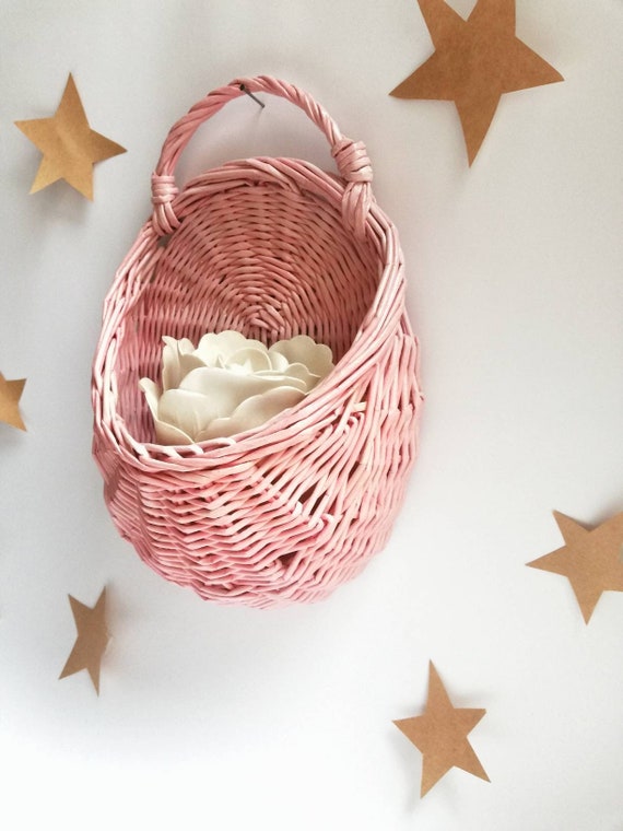 pink storage baskets nursery