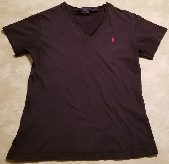 RALPH LAUREN Sport V-neck T-shirt Navy 