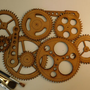 Ten Piece Steampunk Industrial Gear and Pushrod