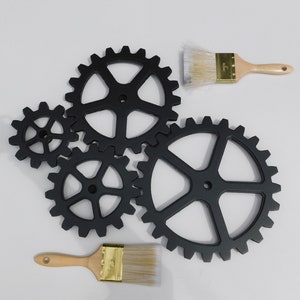 Wooden Gears, Large Four Wood Gear Set 6&quot;- 12&quot; - Steampunk, Industrial, Wood Cogs, American Made