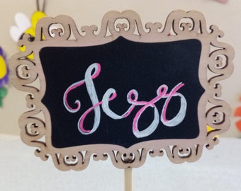 CUSTOMIZABLE Hand-lettered Chalkboard Sign w/ Stand