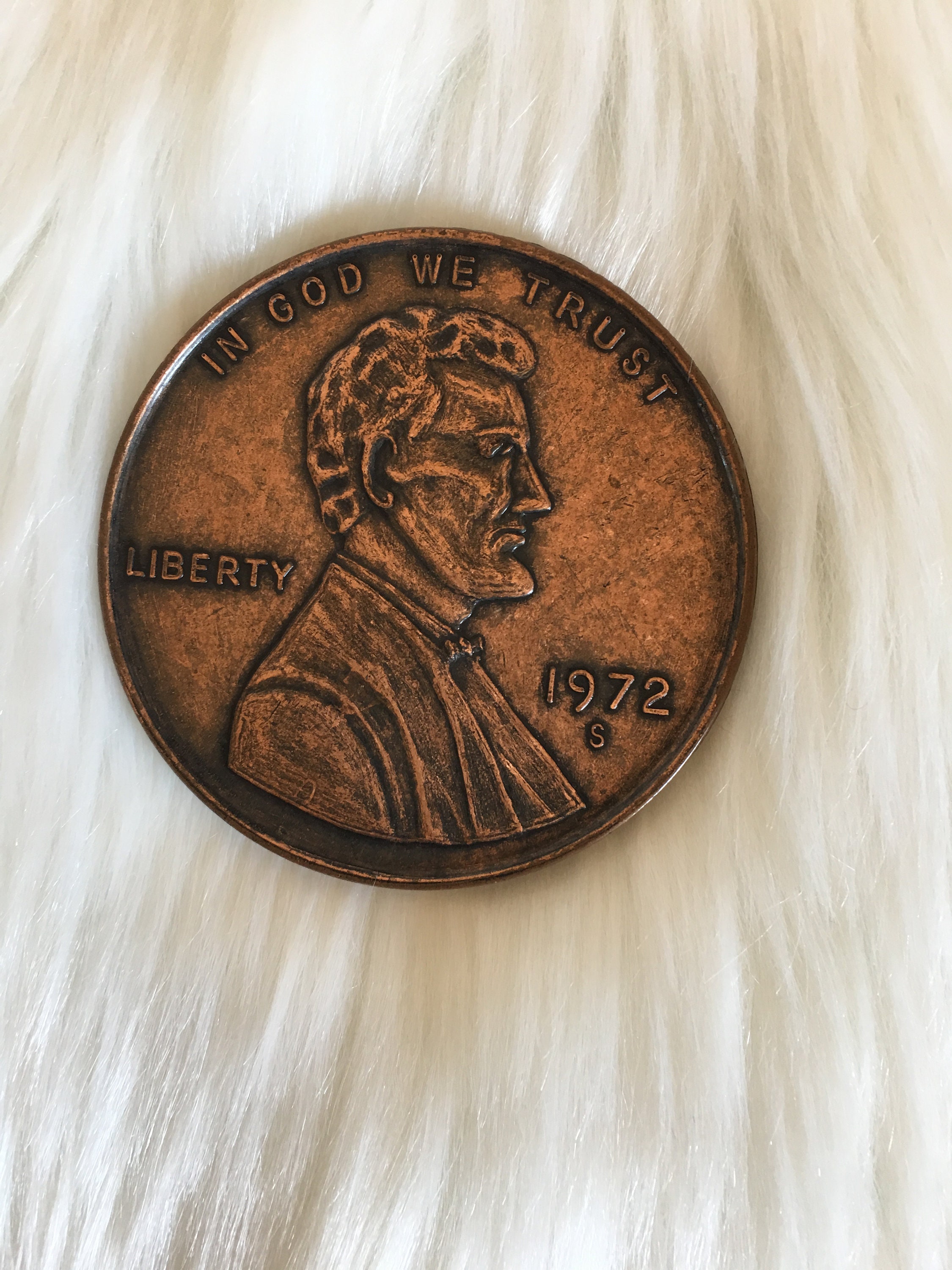 Rare Vintage 1972 Large Penny Las Vegas Lucky Coin Penny Etsy