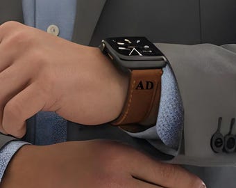 Genuine Brown Leather Apple Watch band, 38mm,40mm,41mm,42mm,44mm,45mm Apple watch Ultra Bands