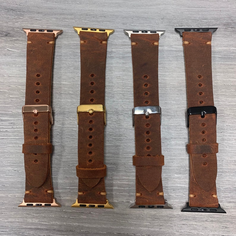 Monogrammed Vintage Leather Watch Band Custom Hand Made Etsy